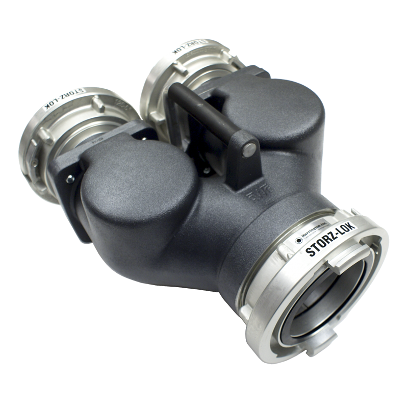 Jumbo Siamese Double Clappered (2) 5" Storz Lock Inlets x 5" Storz Lock Outlet