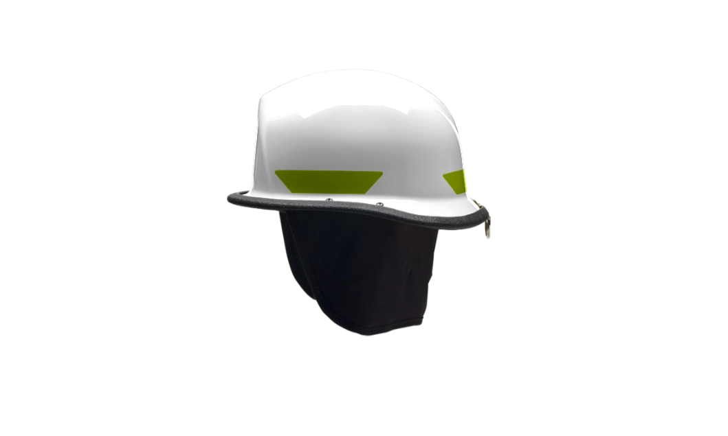USRX Helmet WHITE ,Lime Yellow Scotchlite,4" Polyarylae Shield ,Nomex with quick release buckle cotton brow pad
