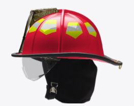 Bullard Ultra Light Structural Helmet Red, Silver Lime Trim, Leather Brow Pad, R350 Retak Visor