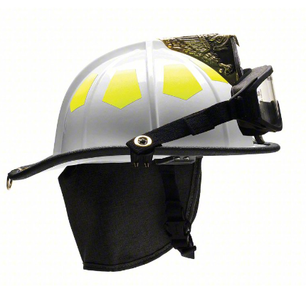 Helmet Part Number	UL6WHR350	 Helmet Style & Color	USTLW -White	  Stripes Style	R535, Lime-Yellow Scotchlite	  Face Protection R350, ReTrak Visor	  Ear Neck Protector	R721B Black	 Browpad	 R635, Fire Resistant Cotton Browpad