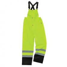 GloWear 8918BK Hi-Vis Rain Bibs - Class E, Black Bottom - Size XL
