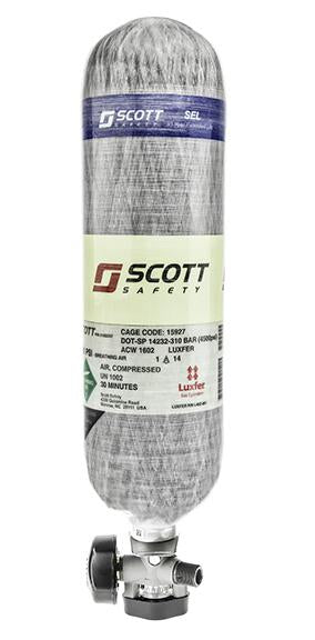 30 Year Carbon-Wrapped Cylinder & Valve Assembly 4500 psi / CGA Threaded / 30 Minute