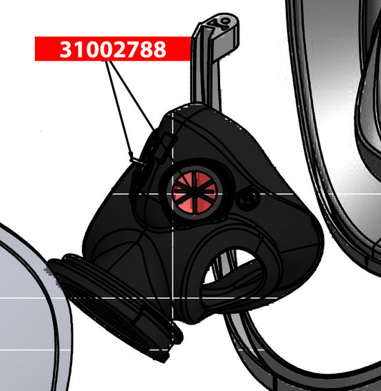 AV-3000 HT Facepiece Red Inhalation Valve