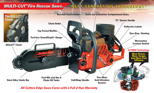 TRUCKMANS CHOICE 390XP-TC 16" FIRE RESCUE CHAINSAW WITH BULLET RAKER CARBIDE TIPPED CHAIN