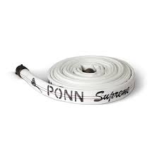 Ponn Supreme Double Jacket Hose - 1.75 in. Diameter White, Coated / 50' / 1.5 in NPSH Aluminum