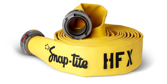 Snap-Tite HFX Rubber Hose Yellow / 4 in. / 4 in. Storz Coupled / 100 Foot
