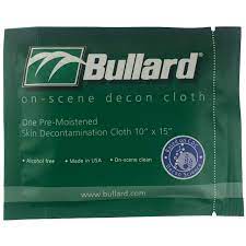 1 case of Bullard Decon Cloths, (1 case = 12 boxes of 20 individually wrapped cloths)
