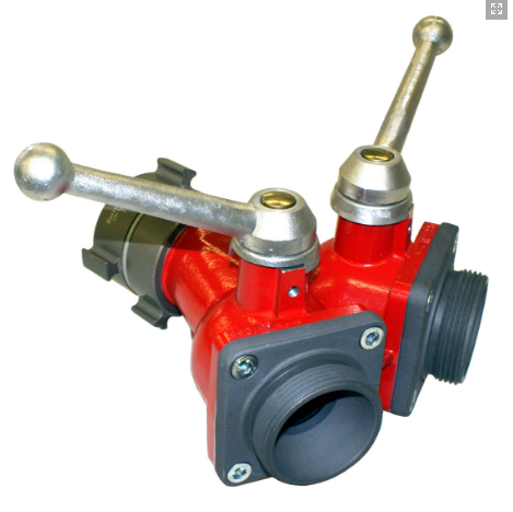 H202-Mid Size 2-Way Ball Valve (Leader Line Wye) 2.5"NH Female Swivel / (2) 2.5"NH Male