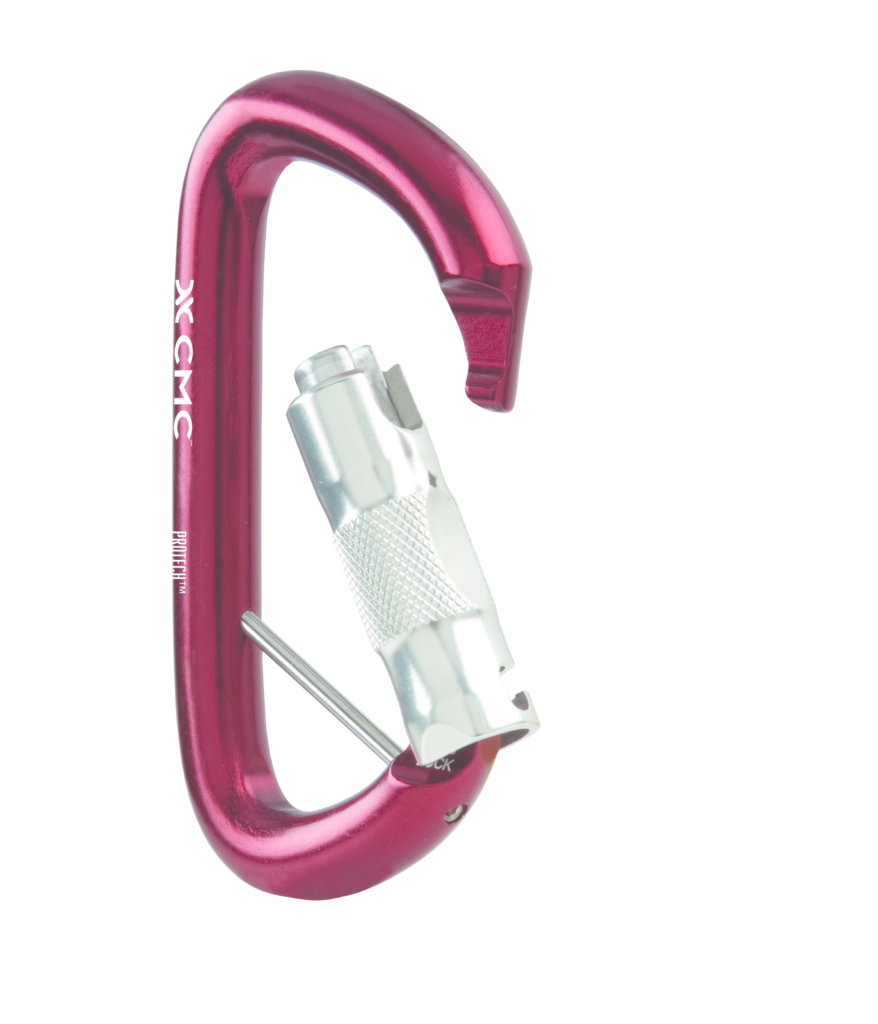 Protech Aluminum Key-Lock Carabiners Auto-Lock, Red w/Keeper