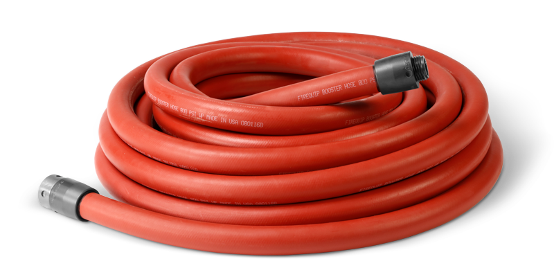Fire Engine Booster Hose Red (800 PSI Working Pressure) 1 in. / 200 ft. / 1" NH Barway Brass coupling