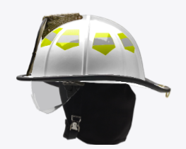 Bullard Ultra Light Structural Helmet White, Silver Lime Trim, Leather Brow Pad, R350 Retak Visor