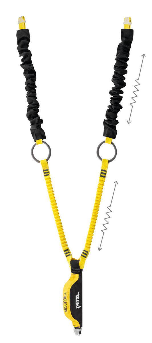 ABSORBICA-Y TIE-BACK-double lanyard with integrated intermediate tie-back rings and energy absorber-150cm