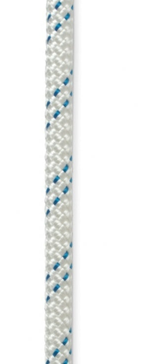 New England Ropes KM III 3/8 in (9.5 mm) / White / Blue Stripe / Per Foot-This product is not eligible for return.