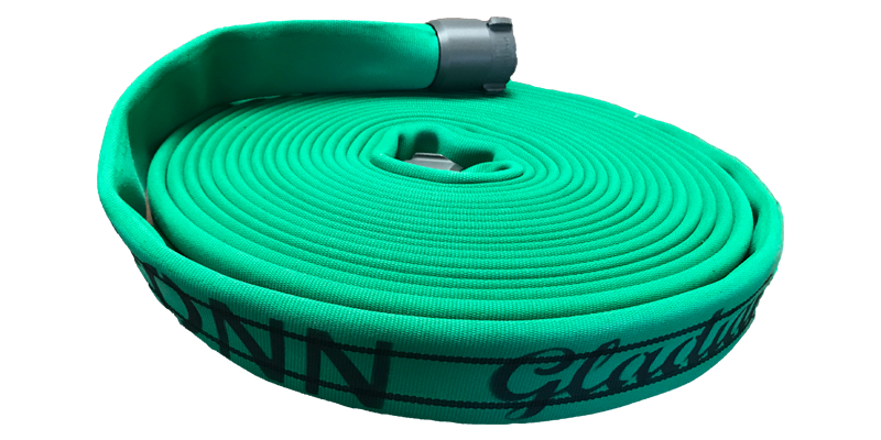 FG: Gladiator: Double Jacket Attack Hose - 2" Diameter (1 1/2" NH/NST Coupled) Green / 50'