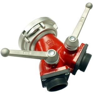 Standard 2-Way Ball Valve (Wye) (2) 2.5" NH F Swivel Inlets / 5" Storz Lock Outlet