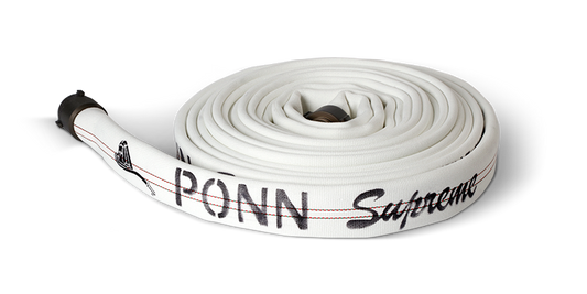 Ponn: Supreme Double Jacket Hose  3" x 25 ft (2.5" Coupled) Yellow / None / National Standard