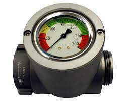 1.5? NH male x 1.5? NH female swivel rocker lug Luminescent Line Gauge w/ 0-300 psi gauge