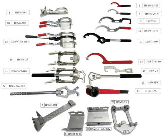 Mounting bracket for HSWS-25-100 spanner set