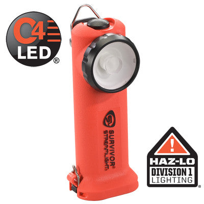 Survivor (Alkaline Model) Right Angle Safety Rated Personal Light Orange