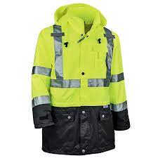 GloWear 8365BK Hi-Vis Rain Jacket - Type R, Class 3, Black Bottom- XL