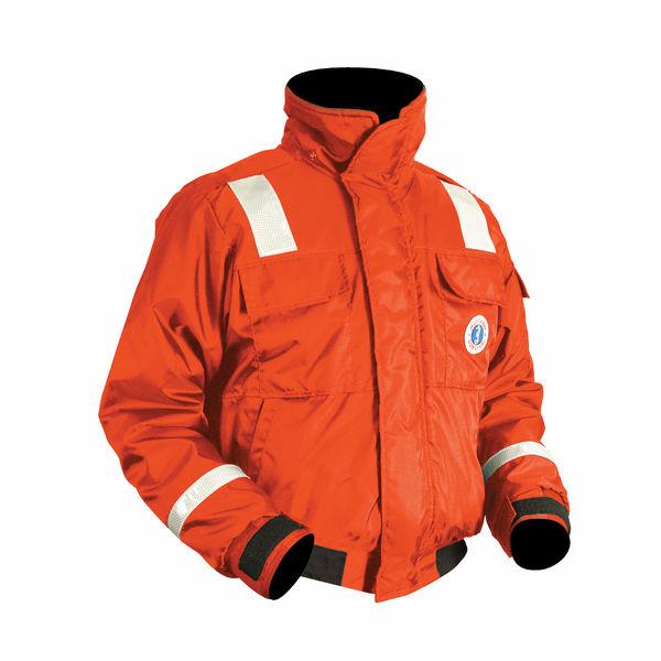 Classic Flotation Bomber Jacket w/ SOLAS Reflective Tape Orange (02) / S