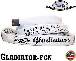 FG: Gladiator: Double Jacket Attack Hose - 1 3/4" Diameter (1 1/2" NH/NST Coupled) Coated White / 10'
