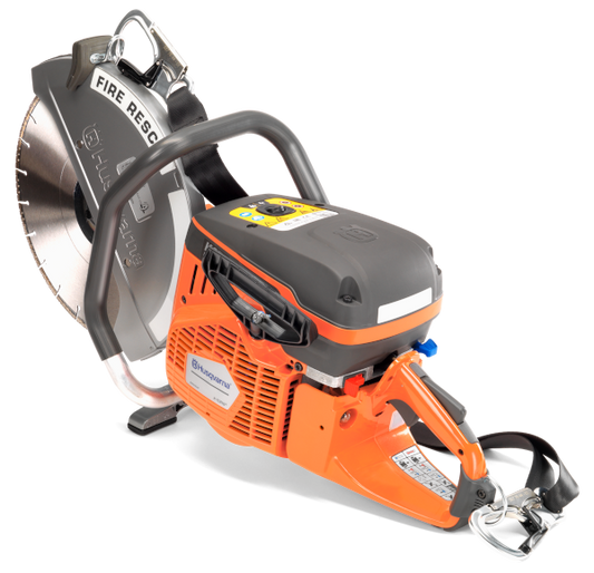 14" package with saw guard, special LED alkaline battery powered light, choice of 14x30 or 12x24 carbide tip blade, large D handle and FDNY designed & approved shoulder strap.