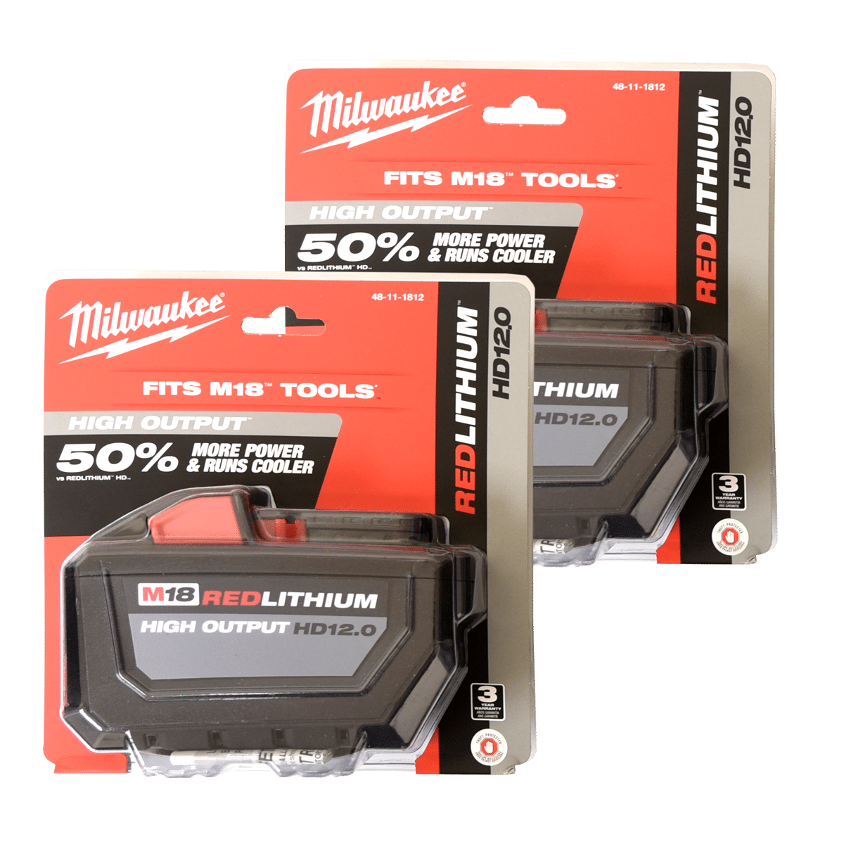 Milwaukee, 12Ah Batteries, (2 Pack)