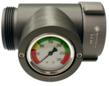 2.5" NH Male x 2.5" NH Female Swivel Rocker Lug Luminescent Line Gauge w/ 0-300 psi Gauge