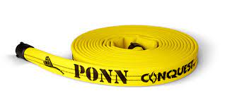 Ponn: Conquest Double Jacket Hose / 3" Diameter / Coated White / 15ft. / 2.5" NH Aluminum