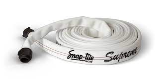 Ponn: Supreme Double Jacket Hose 3" x 25 ft (2.5" Coupled) Un-coated White / None / FDNY Aluminum