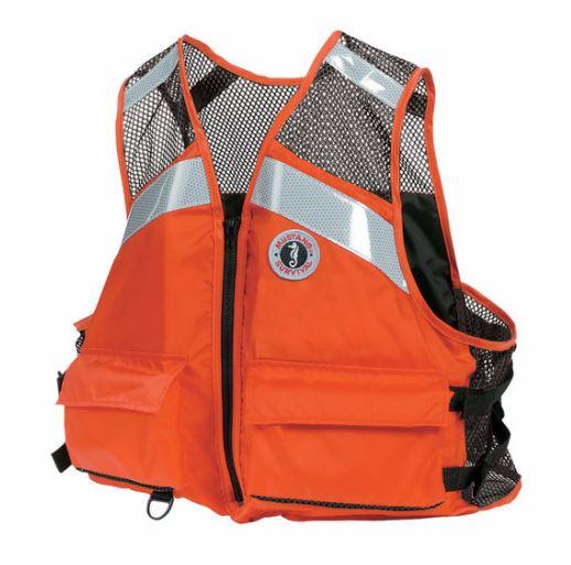 Industrial Mesh Vest with SOLAS Reflective Tape Orange (02) / L/XL