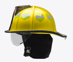 Bullard Ultra Light Structural Helmet Yellow, Silver Lime Trim, Leather Brow Pad, R350 Retak Visor