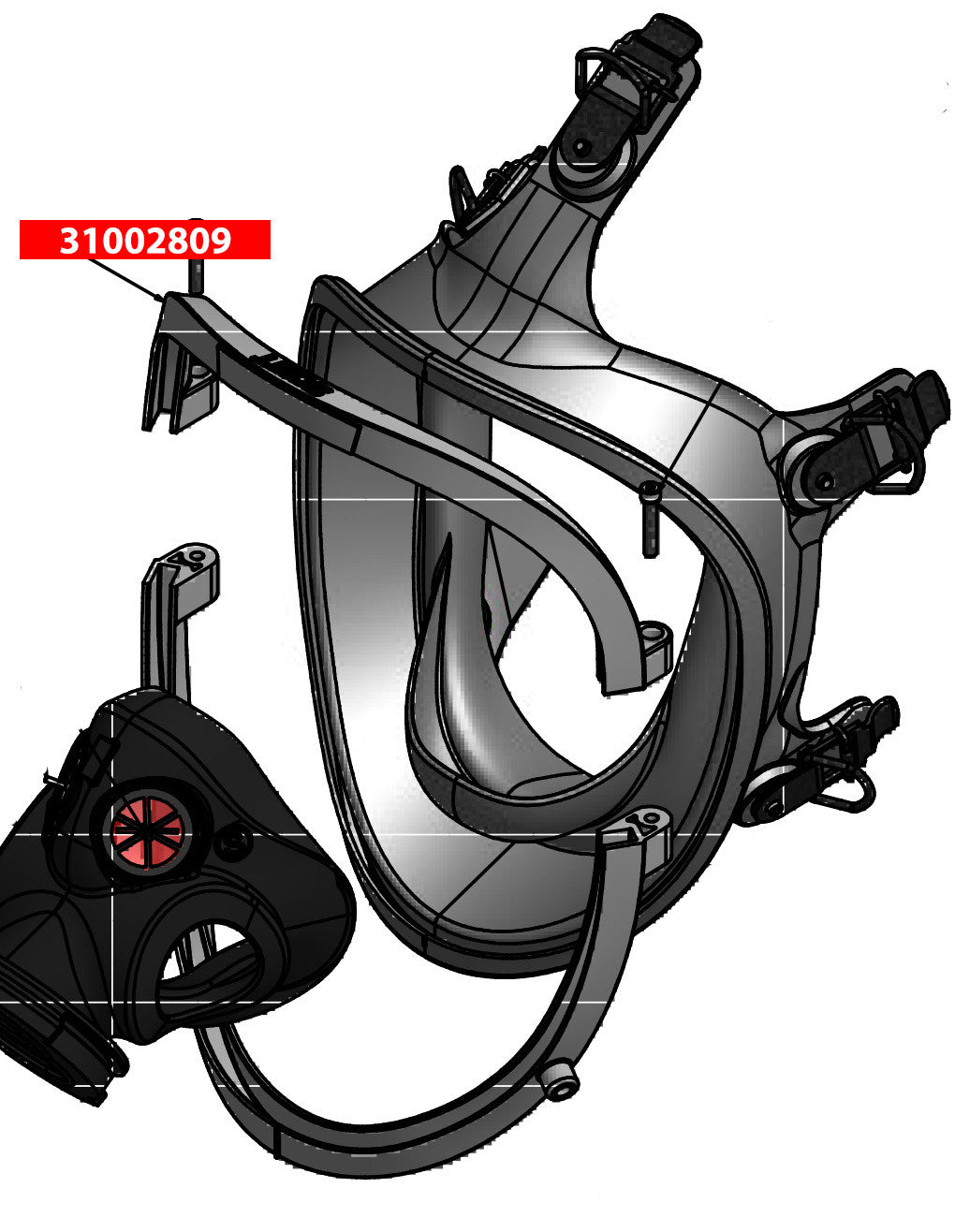 AV-3000 HT Facepiece Upper Bezel