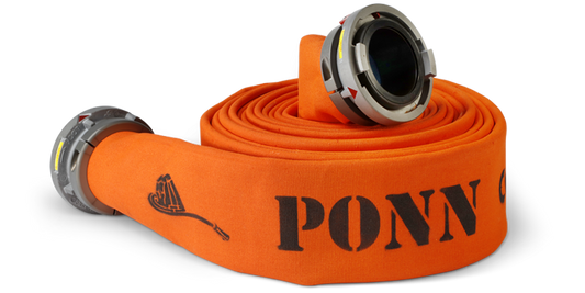 Ponn Conquest Double Jacket Hose - 5 in. Diameter Yellow / 100 ft. / 5 in Storz Aluminum