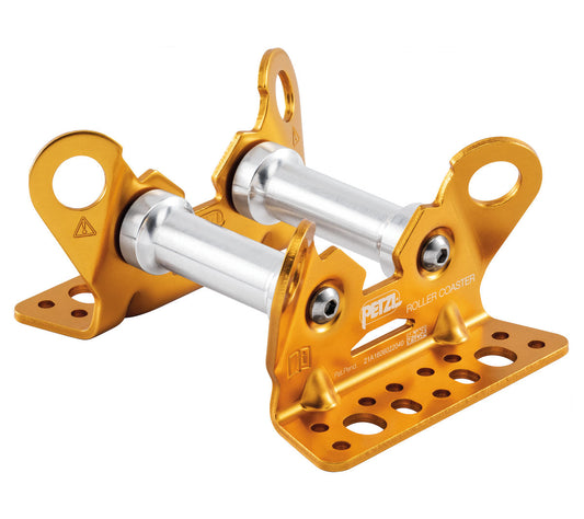 Roller Coaster- Reversible rope protector on bearings for a moving rope
